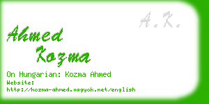 ahmed kozma business card